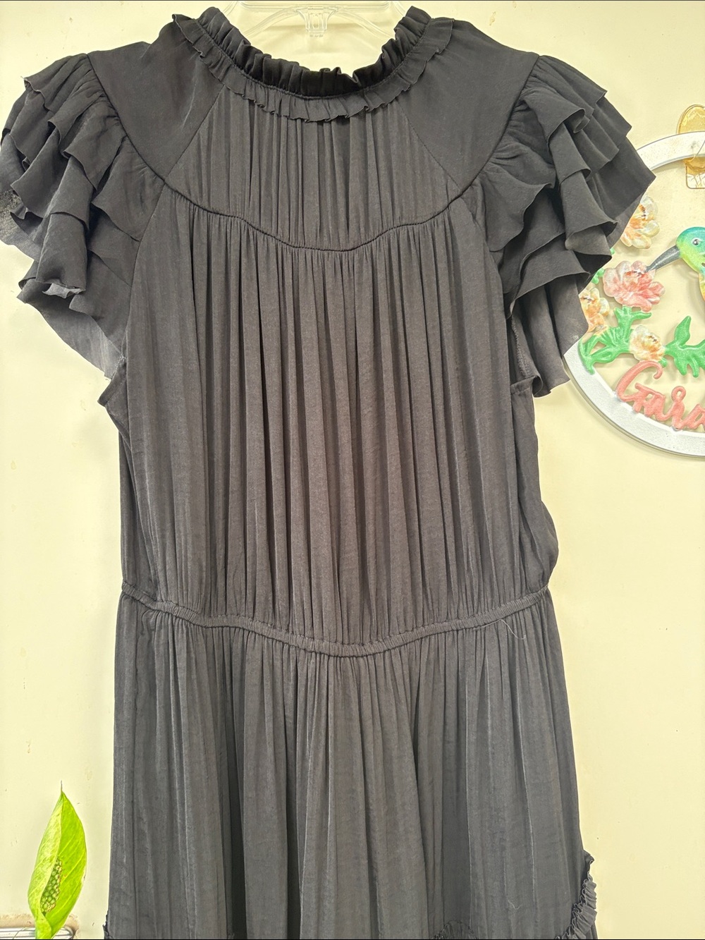 Sam Edelman Black Ruffle-Tier Maxi Dress - Picture 4 of 8